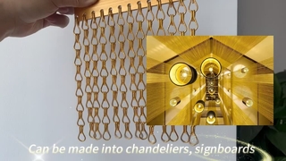 Κίτρινο μεταλλικό διπλό γάντζο κουρτίνα Πραγματικό υλικό